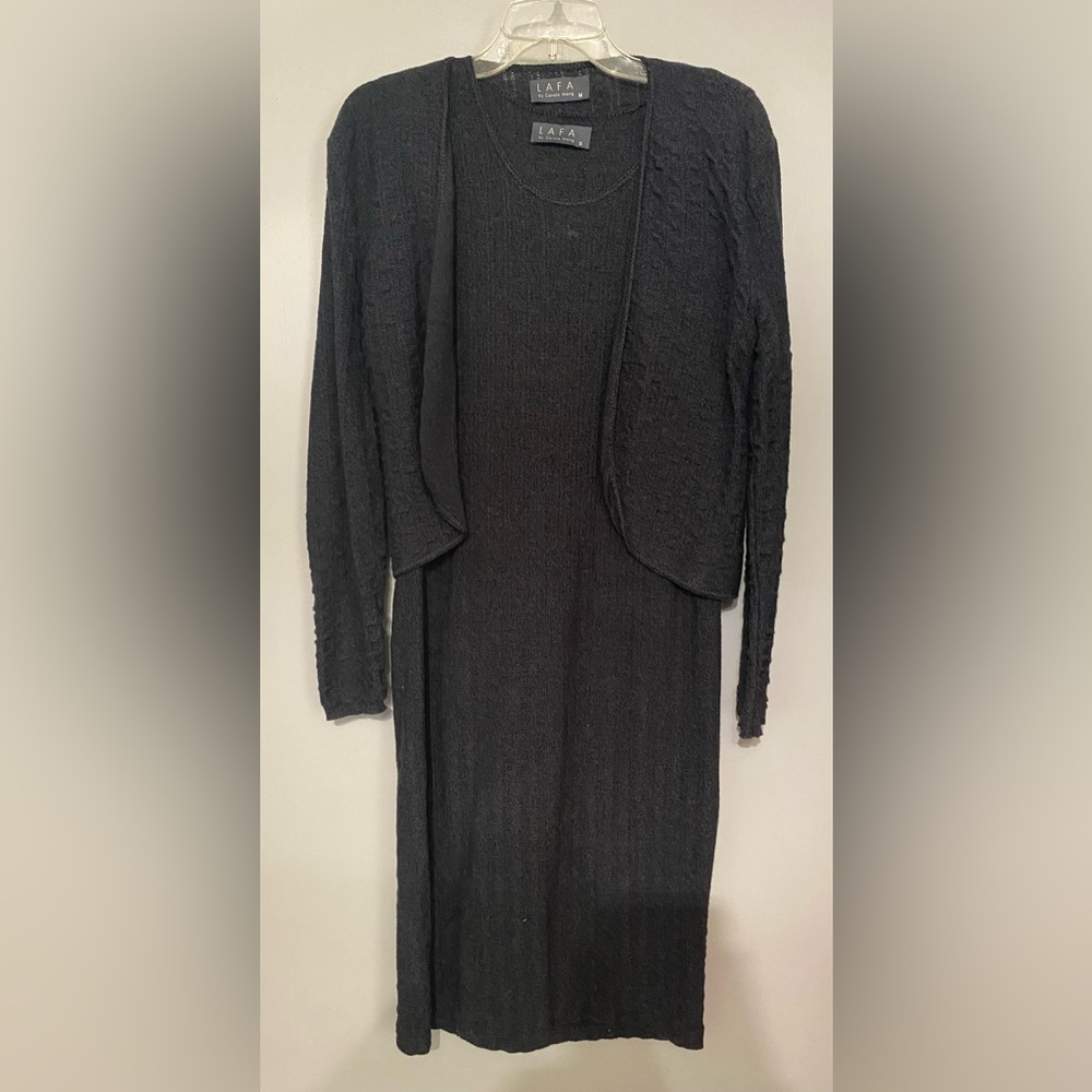 LAFA by Carole Wang 100% cotton grey knit dress